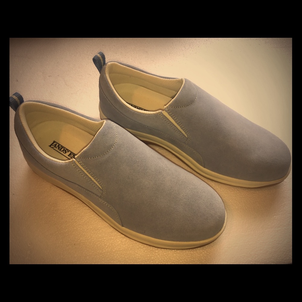Lands’ End Light Blue Suede Slip On Size 11B